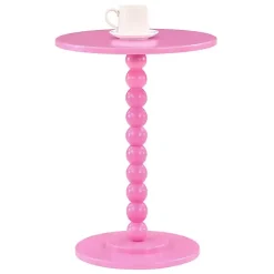 Kirklands Home Accent & End Tables|Beaded Spindle Accent Table Pink