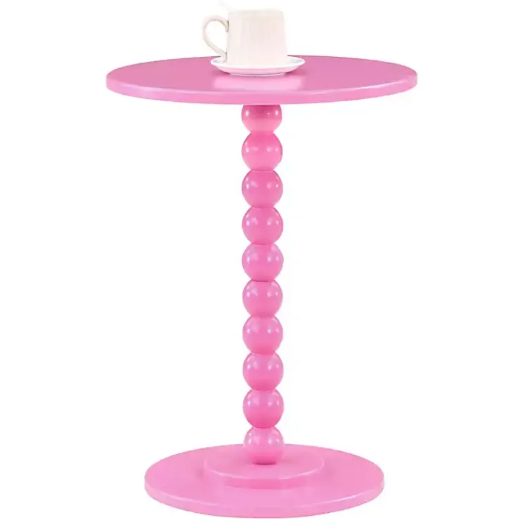 Kirklands Home Accent & End Tables|Beaded Spindle Accent Table Pink