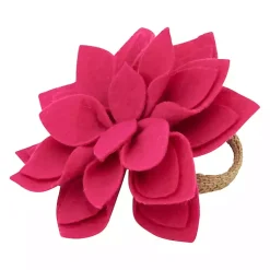 Kirklands Home Table Linens|Blossom Napkin Rings, Set of 4 Pink