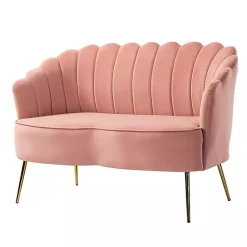 Kirklands Home Sofas & Loveseats|Donata Velvet Tufted Loveseat Pink