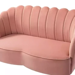 Kirklands Home Sofas & Loveseats|Donata Velvet Tufted Loveseat Pink