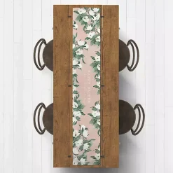 Discount Pink Floral Print Cotton Twill Table Runner Easter Decorations