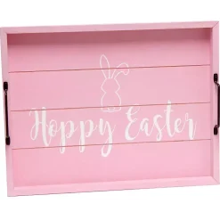 Online Hoppy Easter Wood Tray Easter Decorations