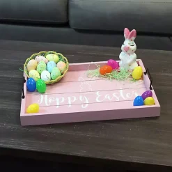 Online Hoppy Easter Wood Tray Easter Decorations