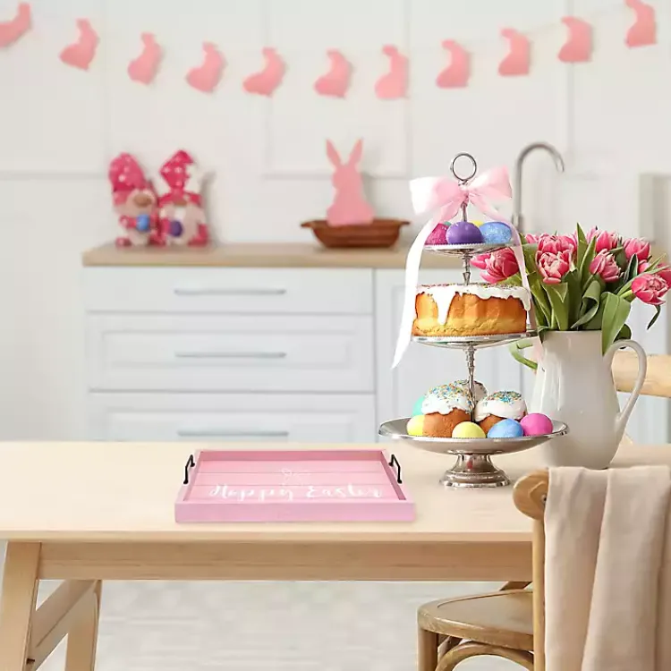 Online Hoppy Easter Wood Tray Easter Decorations