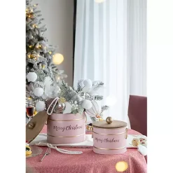 Sale Iron Merry Christmas Lidded Baskets, Set of 2 Christmas Decorations