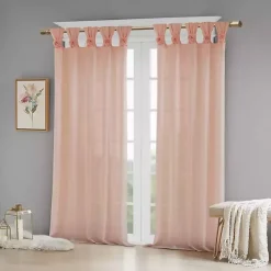 Kirklands Home Curtains & Drapes|Rosette Tab Top Curtain Panel, 95 in. Pink