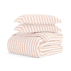 Kirklands Home Duvets|Pink Rugged Stripe 2-pc. Twin Duvet Cover Set