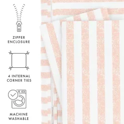 Kirklands Home Duvets|Pink Rugged Stripe 2-pc. Twin Duvet Cover Set