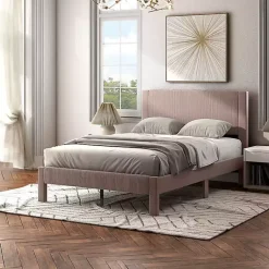 Kirklands Home Beds & Headboards|Upholstered Dalia Queen Platform Bed Pink