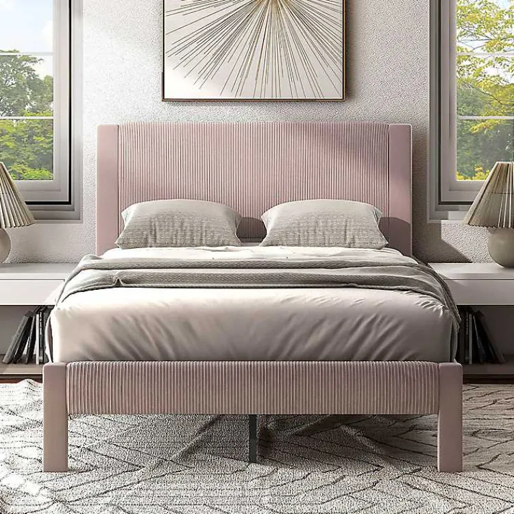 Kirklands Home Beds & Headboards|Upholstered Dalia Queen Platform Bed Pink