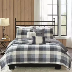Kirklands Home Bedspreads & Coverlets|Plaid Reversible 6-pc. Full/Queen Coverlet Set