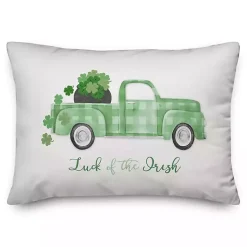 Plaid Truck Luck of the Irish Throw Pillow Pillows