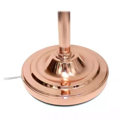 Kirklands Home Floor Lamps|Polished Rose Gold and White Reading Arm Torchiere Pink