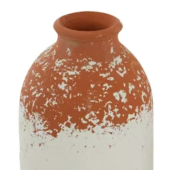Outlet Porcelain and Terracotta Textured Vases, Set of 2 Vases