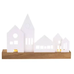 Best Porcelain and Wood City Tealight Candle Holder Candle Holders