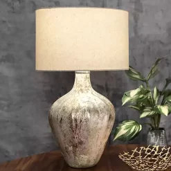 Kirklands Home Table Lamps|Porcini Mottled Glass Table Lamp Tan