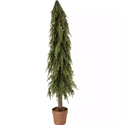 Potted Soft Touch Norfolk Pine Tree, 60 in. Christmas Arrangements & Garland