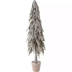 New Potted Soft Touch Snowy Norfolk Pine Tree, 48 in. Christmas Arrangements & Garland