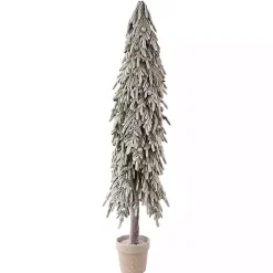 Hot Potted Soft Touch Snowy Norfolk Pine Tree, 60 in. Christmas Arrangements & Garland
