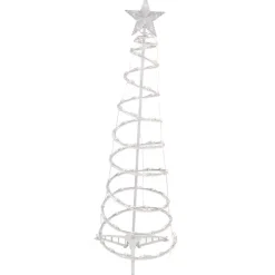Clearance Pre-Lit Clear White Spiral Tree, 4 ft. Outdoor Christmas Decorations