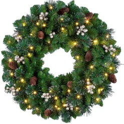 Online Pre-Lit Crestwood Gold Spruce Christmas Wreath Christmas Wreaths