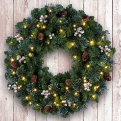 Online Pre-Lit Crestwood Gold Spruce Christmas Wreath Christmas Wreaths