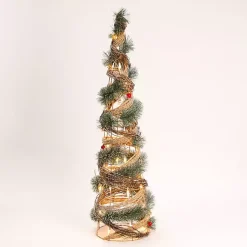 Outlet Pre-Lit Frosted Rattan Christmas Tree, 39 in. Outdoor Christmas Decorations