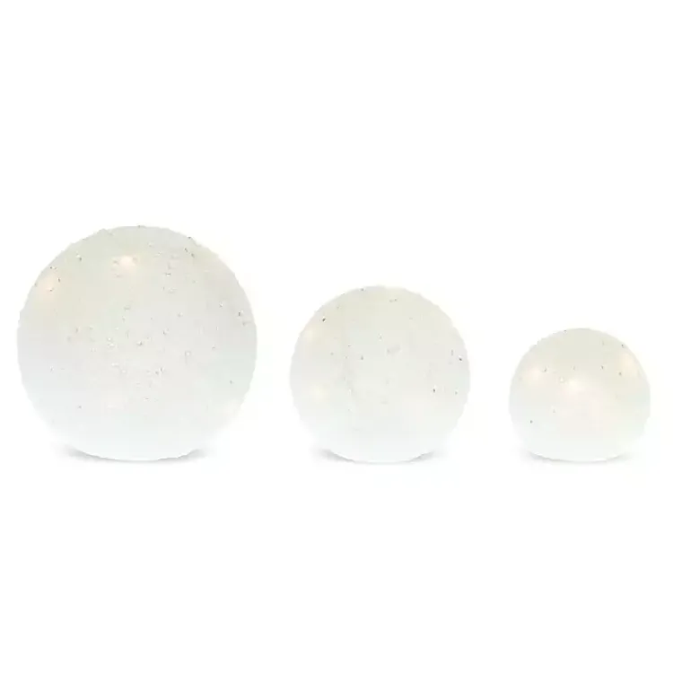 Outlet Pre-Lit Frosted Glass Globes, Set of 3 Christmas Decorations