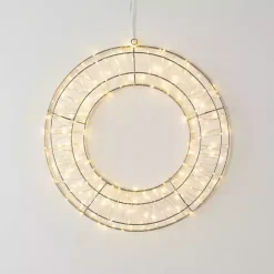 Online Pre-Lit Metallic Christmas Wreath Christmas Wreaths