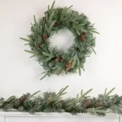 Hot Pre-Lit Mixed Pinecones Wreath Christmas Wreaths