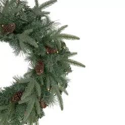 Hot Pre-Lit Mixed Pinecones Wreath Christmas Wreaths
