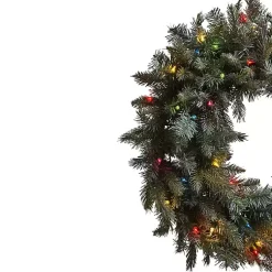 Online Pre-Lit Multicolored Pine Branch Wreath Christmas Wreaths