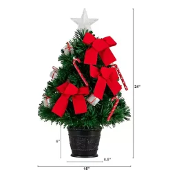 New Pre-Lit Red Bow Christmas Tree Arrangement Christmas Arrangements & Garland