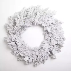 Online Pre-Lit Snowy Pine Christmas Wreath Christmas Wreaths
