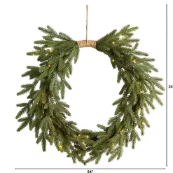 Discount Pre-Lit Twine Bound Pine Branch Wreath Christmas Wreaths