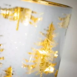 Online Pre-Lit White and Gold Christmas Tree Jar Christmas Decorations