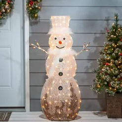 Online Pre-Lit White Reindeer Motif Christmas Snowman Outdoor Christmas Decorations