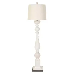 Kirklands Home Floor Lamps|Prussia White Floor Lamp Ivory