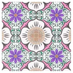 Kirklands Home Bathroom Rugs|Purple Flower Stone Bath Mat