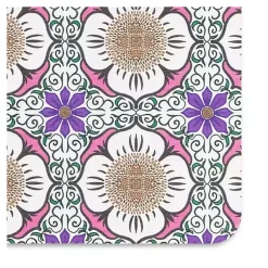 Kirklands Home Bathroom Rugs|Purple Flower Stone Bath Mat