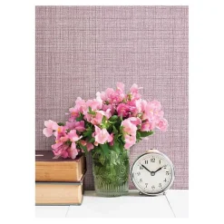 Kirklands Home Wall Murals & Wallpaper|Textured Faux Fabric Peel & Stick Wallpaper Purple
