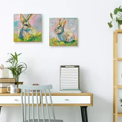 Outlet Rainbow Bunny 2-pc. Easter Canvas Wall Art Set Easter Decorations