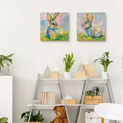 Outlet Rainbow Bunny 2-pc. Easter Canvas Wall Art Set Easter Decorations