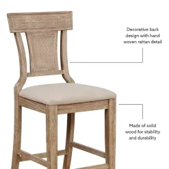 Kirklands Home Bar Stools & Counter Height Stools|Ray with Gray Wash Finish Counter Stool Brown