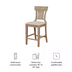 Kirklands Home Bar Stools & Counter Height Stools|Ray with Gray Wash Finish Counter Stool Brown
