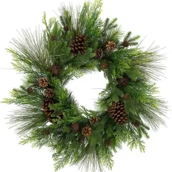 Discount Real Touch Pine and Cedar Jingle Bell Wreath Christmas Wreaths