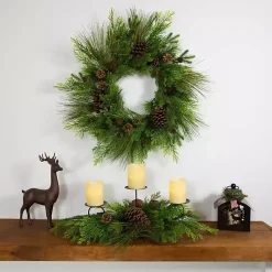 Discount Real Touch Pine and Cedar Jingle Bell Wreath Christmas Wreaths