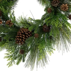 Discount Real Touch Pine and Cedar Jingle Bell Wreath Christmas Wreaths