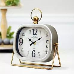 Sale Rectangular Metal Tabletop Clock Decorative Accents